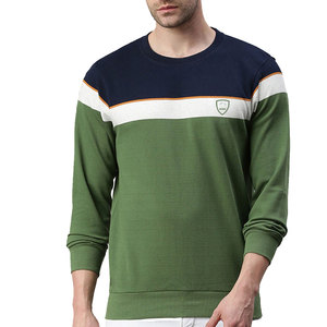 Sudadera de lana de cuello redondo delgada para hombre de alta calidad, Jersey de algodón alto con logotipo bordado 3D personalizado, temporada de invierno, teñido liso - Product Image 1