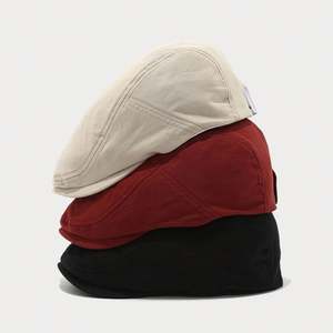 Boina Japonesa Artística de Ala Corta para Mujer, Sombrero Retro de Primavera/Verano, Gorra de Pintor Lisa para Hombre - Product Image 3