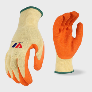 TWI Safety <b>Gloves</b> Orange Latex <b>Gloves</b> Garden Personal Protective 10 Gauge Cotton Latex Crinkle Coated Hand Work <b>Gloves</b> - Product Image 6