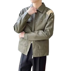 Veste de moto en similicuir à la mode pour hommes nouveau 2025 Style printemps automne vêtements Version coréenne - Product Image 1