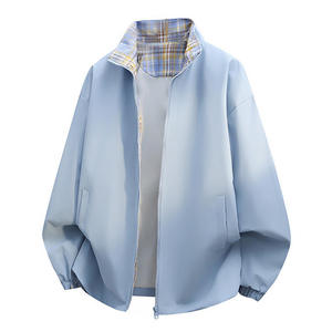 Double-sided Bomber <b>Jacket</b> Men's Spring and Autumn New Loose Casual Thin Sports Streetwear Heart <b>Pattern</b> Top - Product Image 3