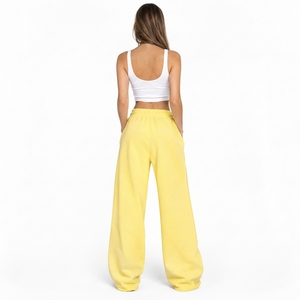 Pantalón de chándal de pierna ancha para mujer con estampado de pedrería, 100% algodón polar, pantalón de pijama oversize para mujer con bolsillo lateral, pantalón de chándal holgado - Product Image 4
