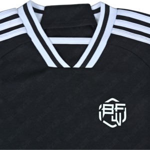 Unisex Black V-Neck Soccer Jersey Short Sleeve Moisture Wicking Polyester Printed Embroidered Logo Front Regular Fit All Seasons - Product Image 6