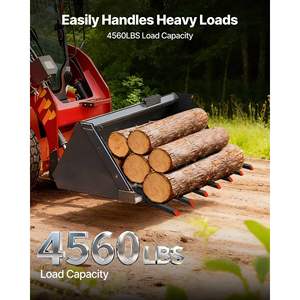 Heavy Duty Pallet Forks Tractor Loader <b>Attachments</b> 68.5\" Clamp Debris Buckets 7 Fork Tines <b>Attachments</b> <b>Construction</b> <b>Machinery</b> - Product Image 2