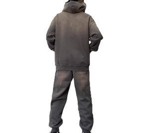 Nouvel ensemble de survêtement sportif pour homme, tendance et en promotion, personnalisé, imprimé délavé à l'acide, pour le jogging, deux pièces, hiver - Product Image 2