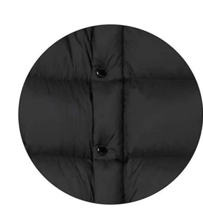 Veste matelassée à capuche noire pour homme, coupe-vent décontractée d'hiver, en polyester épais, coupe régulière, fermeture à boutons, couleur unie - Product Image 3