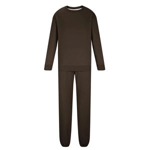 <b>Men</b> <b>Purple</b> Solid Hooded Tracksuit Set Full Sleeve Casual Sweatshirt Pants Regular Fit Midweight Cotton Autumn Wear - Product Image 5