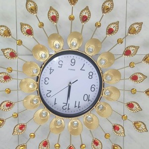 Good Selling Iron <b>Clock</b> Wall <b>Art</b> Hotel Home Office Bedroom Handmade Decorative Geometric Floral Design Luxury Metal Wall - Product Image 3