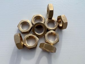 Brass hex nut Natural Finish CNC Machined Fully <b>Threaded</b> Right Hand 10mm Height Hex Head for Pipe Nipple - Product Image 6