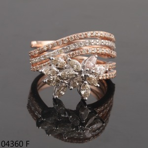 Anillo de Compromiso Clásico D'VINS JEWELS con Diamante Cultivado en Laboratorio, Corte Marquesa Floral, Chapado en Oro Rosa, Certificado IGI, para Mujer - Product Image 1