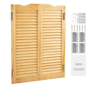Kit de quincaillerie pour portes battantes intérieures en bois de pin premium, 36 po de largeur x 42 po de hauteur, à sommet arqué, pour portes de café, portes double battantes, surface peinte - Product Image 1