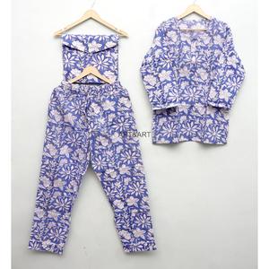 Ensemble de pyjama en coton 100% pour femmes, imprimé floral, manches longues, col rond, vêtements de nuit décontractés pour l'été et le printemps - Product Image 5