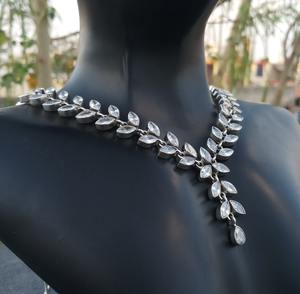 Pendentif élégant en forme de feuille, en argent sterling 925 plaqué or, avec zircon cubique marquise, bijoux vintage pour mariage, cadeau d'anniversaire - Product Image 3