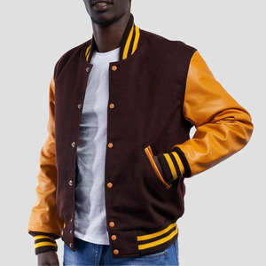 Blouson Bomber Tendance pour Homme en Laine et Cuir – Corps en Laine Premium, Manches en Cuir Véritable, Poignets Côtelés et Boutons Pression – Style Urbain - Product Image 6