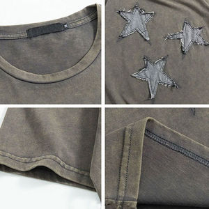 Camiseta de Hombre de Alta Calidad, Lavada al Ácido, Estilo Vintage, de Algodón Grueso, Talla Grande - Product Image 6