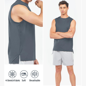 <b>Men</b> Gym <b>Vest</b> <b>Men</b>’s Summer Gym Tank Tops Cotton Breathable Outdoor Sleeveless Fitness Tops <b>Men's</b> Casual Wear Tank - Product Image 3