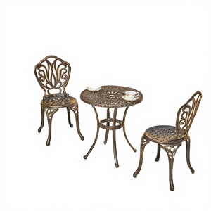 Outdoor Home Garden Furniture Traditional Cast Wrought Iron <b>Portable</b> <b>Table</b> Chair Set Custom Color 100% Hand Forged From Vietnam - Product Image 2