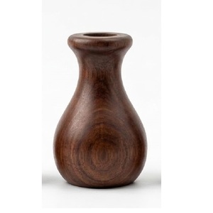 Vase à fleurs en bois artisanal avec base noire, vase décoratif en bois pour centre de table de salon, étagère de bureau à domicile - Product Image 3