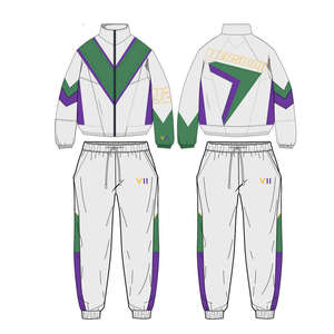 Custom Color Block Hooded Casual Windbreaker Set Men Women 90s <b>Retro</b> <b>Tracksuit</b> Vintage Nylon Jogging Suit Breathable Lightweight - Product Image 1