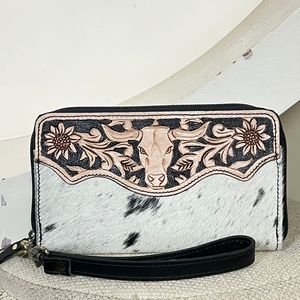 Bolso de Mano de Cuero Vacuno Genuino Hecho a Mano, con Diseño de Lujo, Múltiples Ranuras para Tarjetas y Cierre de Cremallera para Mujer, Expo Marzo 2026 - Product Image 4