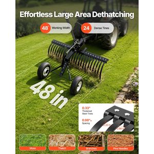 Rastrello Paesaggistico Trainabile da 48 Pollici con Altezza Regolabile, Denti in Acciaio Resistente per Prato, Roccia, ATV, Tosaerba, Trattori per Uso in Giardino - Product Image 3