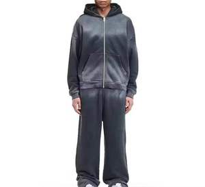 Best quality stylish wholesale price Men Acid Wash <b>Tracksuit</b> breathable custom design soft material Men - Product Image 5