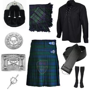 Conjunto Premium de 11 Piezas para Hombre, Traje Formal de Kilt Escocés de Lana Acrílica Ligera y Duradera, Conjunto Completo para Boda Escocesa - Product Image 1