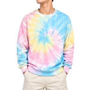 Sweat-shirt Tie-Dye Coupe Décontractée Épaules Tombantes 100 % Coton Vente Directe Usine Printemps Athleisure Automne Export Loisirs Simple et Pratique - Product Image 1