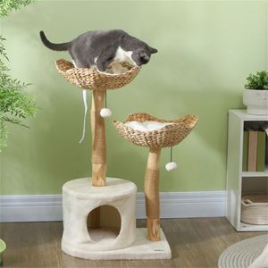 Arbre à chat et griffoir haut de gamme pour le plaisir et l'exercice des félins – Meuble pour chat durable et élégant – Modèle D0100HABDZG - Product Image 1