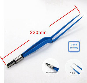 Forceps bipolaires professionnels, instrument chirurgical, couleur bleue, certifié CE, fonctionnement manuel, pour usage médical - Product Image 1