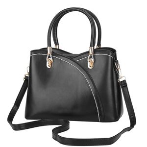 Elegante Borsa Tote in Pelle di Media Grandezza per Donna con Cuciture Alla Moda, Tracolla Staccabile e Borsa a Mano Chic - Product Image 1
