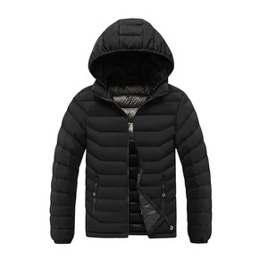 Custom Logo Black Polyester Winter Outdoor Puffer Down Coat Padded Men's Jumper <b>Jackets</b> for Men - Product Image 2