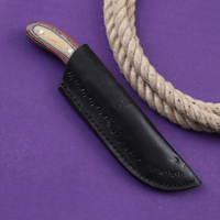Couteau de chasse et de camping à lame fixe en acier inoxydable de qualité industrielle Nordic Forge, avec poignée en bois Pakka et manche pleine longueur