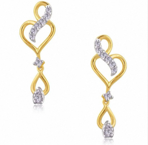 Pendientes de Diamantes en Oro Amarillo de 14K Radiant Shine con la Mejor Calidad para Exportación de un Mayorista Indio - Product Image 3