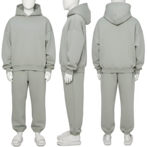Ensemble de survêtement polaire pour hommes : sweat à capuche et pantalon de jogging, style streetwear décontracté, coupe ample, idéal pour l'hiver, personnalisable avec logo, vente en gros - Product Image 1