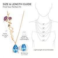 Collier personnalisé avec fleur du mois de naissance et pierre de naissance, plaqué or 18 carats, bijoux personnalisés, cadeau unique pour femmes