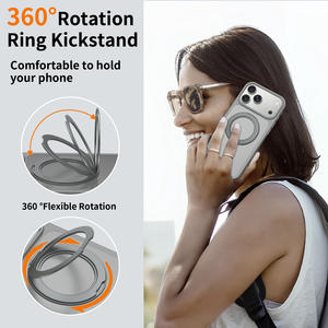 Étui magnétique en TPU mat avec protection à 360° °   Coque de protection antichoc avec support rotatif pour iPhone 16/17 Pro Max - Product Image 4