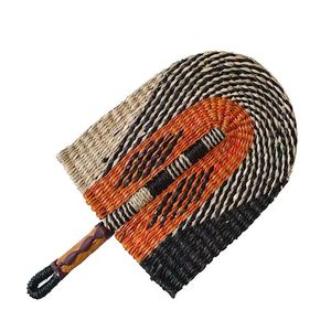 Handmade natural woven seagrass <b>fan</b> eco friendly <b>hand</b> <b>held</b> cooling <b>fan</b> ethnic patterned summer cooling decoration wedding prop - Product Image 1