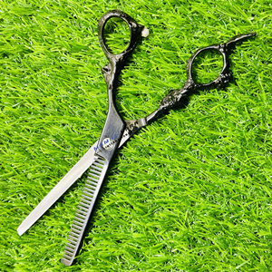 Professional Stainless Steel <b>Barber</b> Thinning Scissors Black Straight Hair Thinning Shears for Salon with Precision Cutting - Product Image 1