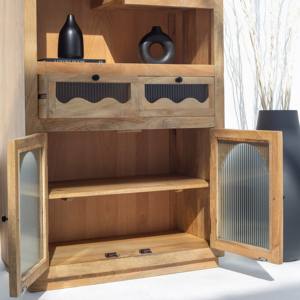 Vitrina de Madera Vandana Altis Arion, Mueble de Almacenamiento Moderno de Madera Maciza con Diseño Minimalista - Product Image 4