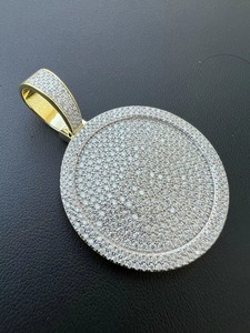 Collar con Colgante de Diamantes Chapado en Plata 925 de Primera Calidad para Hombre, Corte Brillante Redondo, Estilo Hiphop, Uso Diario - Product Image 4