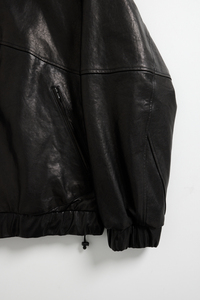 Veste à capuche pour homme en cuir véritable noir imperméable, respirante, écologique, style motard, coupe-vent, fermeture éclair, coupe régulière - Product Image 4