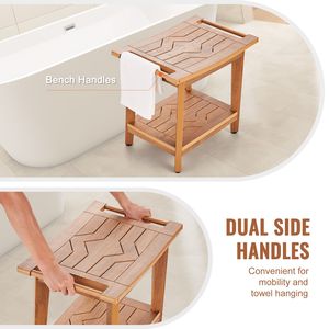 21X14X18.5 in legno in Poly panca doccia mobili da bagno-sedia sgabello doccia - Product Image 5