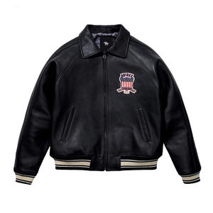 เสื้อแจ็คเก็ตผู้ชาย Avirex สำหรับฤดูหนาว สไตล์สตรีทแวร์ ผลิตจากผ้าแคนวาสและหนังคุณภาพสูง ระบายอากาศได้ดี เป็นมิตรกับสิ่งแวดล้อม กันน้ำ  รับผลิตตามแบบ OEM - Product Image 5