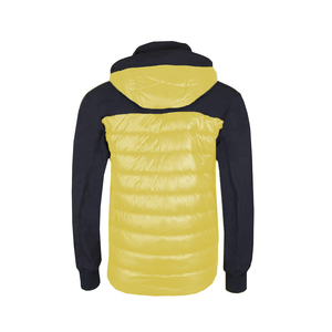 Men's Hooded Puffer <b>Jacket</b> Color Blocking Yellow Navy Windproof Casual Winter Zipper Front <b>Thick</b> Polyester <b>Fleece</b> Coat - Product Image 4