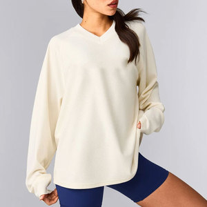 New Casual Top Women Plus Size V Neck Longline Oversize Comfortable Shirt <b>Long</b> <b>Sleeve</b> Rib Cuffs Quick Dry Sweat Wicking - Product Image 6