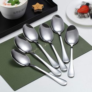 Set of 6 Stainless Steel 7.5\" Dinner <b>Spoons</b> <b>Soup</b> & Dessert <b>Spoons</b> Dishwasher Safe - Product Image 2