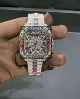 Montre de luxe unisexe AMBER JEWELS, cadran carré serti de diamants, mouvement à quartz CITIZEN, étanche, verre minéral, fermoir à boucle, 46 mm