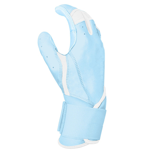 Light Blue Leather Batting Glove Right Hand Breathable <b>Hook</b> And Loop Closure For Training Unisex Adult - Product Image 5