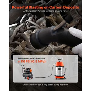 Kit de sablage à noix de coco 1200W avec buse d'extension pour aspiration et trémie de 5,5 lb - Product Image 3